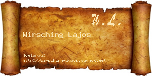Wirsching Lajos névjegykártya